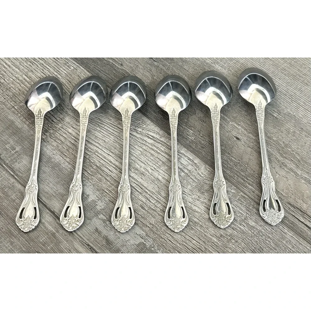 Stanley Roberts Rogers Spoons Place/Oval Stainless Valentine Set‎ Of 6 Pierced